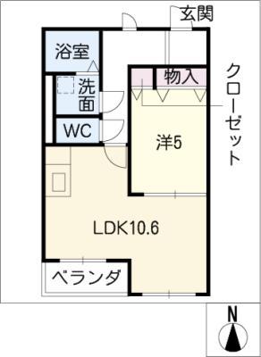 ベルコート(1LDK/3階)の間取り写真