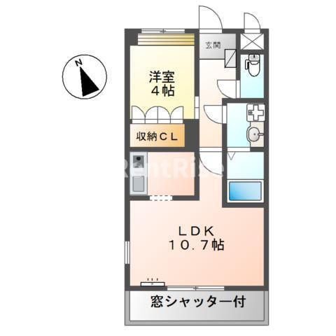 プランドールテラ(1LDK/1階)の間取り写真
