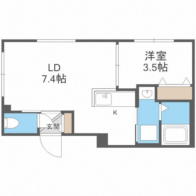 パークレジデンス円山北(1LDK/3階)の間取り写真