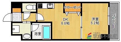 レキシントン・スクエア桜坂(1DK/3階)の間取り写真