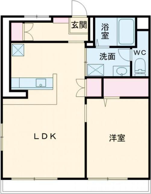 ハイツプリムローズ(1LDK/4階)の間取り写真