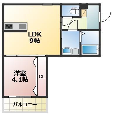 フォレスト渡鹿(1LDK/3階)の間取り写真