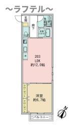 新狭山3丁目アパート(1LDK/2階)の間取り写真