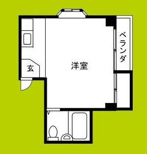 出戸駅前メゾンラベール(ワンルーム/2階)の間取り写真