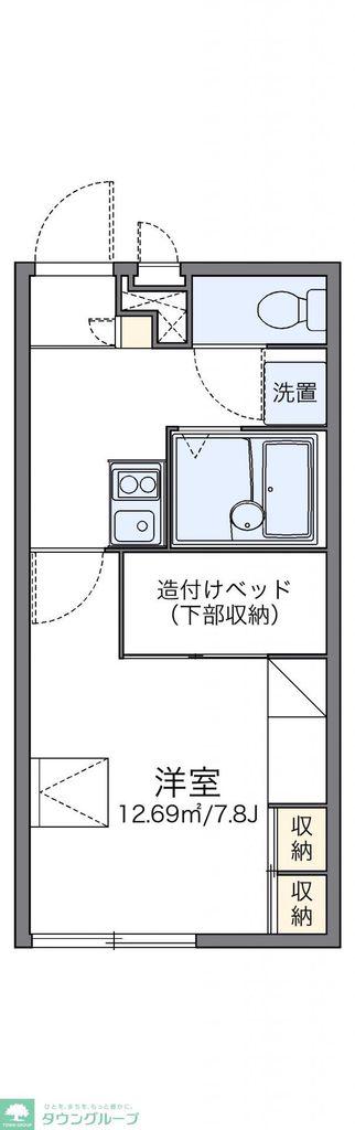 レオパレスメゾン前沖(1K/1階)の間取り写真