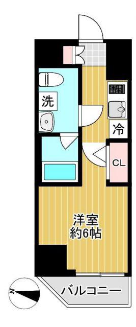 SHOKEN RESIDENCE横浜鶴見III(1K/3階)の間取り写真