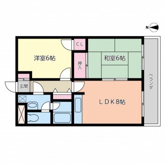 第3好木ビル(2LDK/4階)の間取り写真