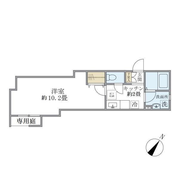 セレ渋谷本町(1K/1階)の間取り写真