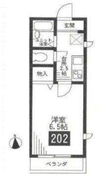 MEZONET KAZAMIDORI(1K/2階)の間取り写真