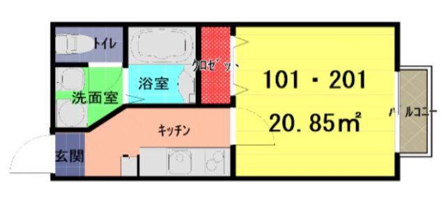 禅-VOLPE-(1K/1階)の間取り写真