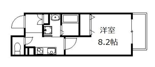 コテージタケダ(1K/3階)の間取り写真