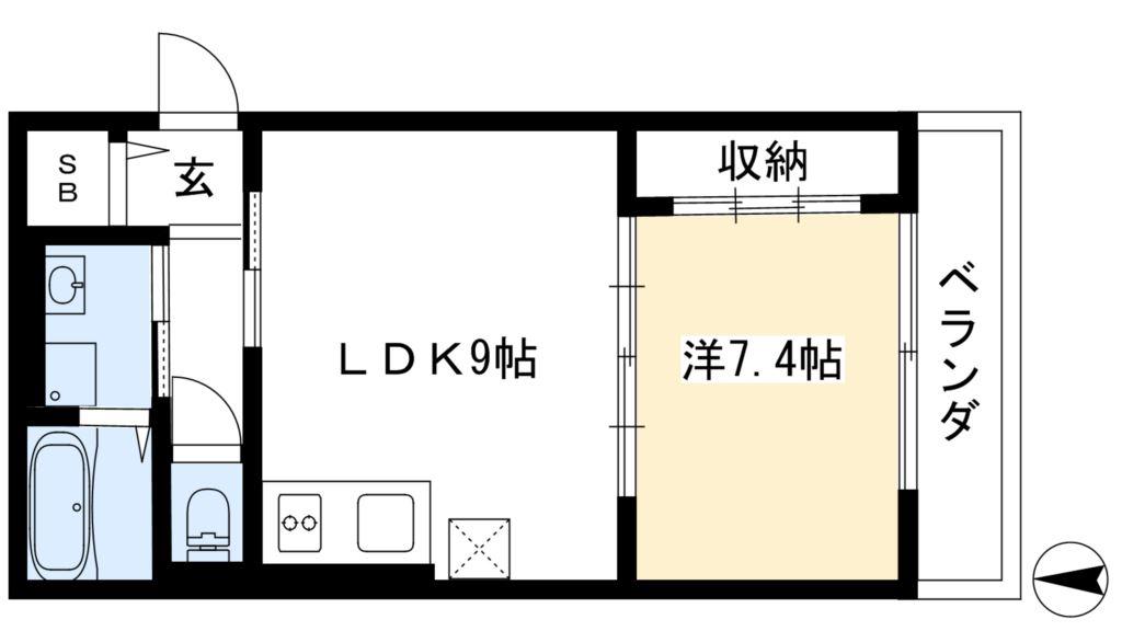 グランエミシス等持院(1LDK/3階)の間取り写真