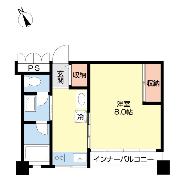 アーバンハウス5番館(1K/4階)の間取り写真