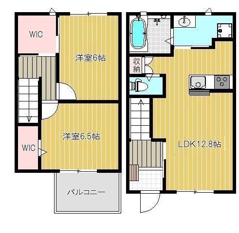 SUNPLAGE B棟(2LDK/1階)の間取り写真