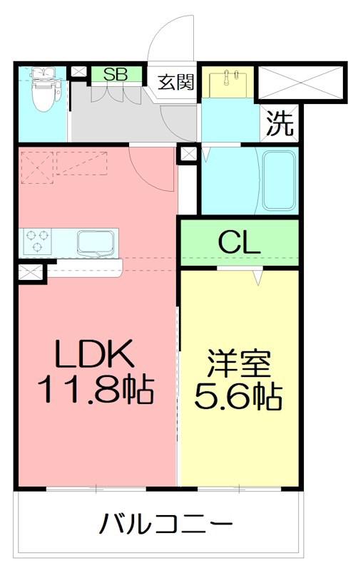 パーク喜平(1LDK/2階)の間取り写真