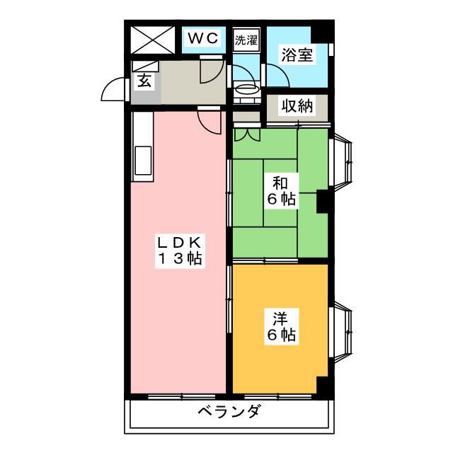 セントラルパーク(2LDK/3階)の間取り写真