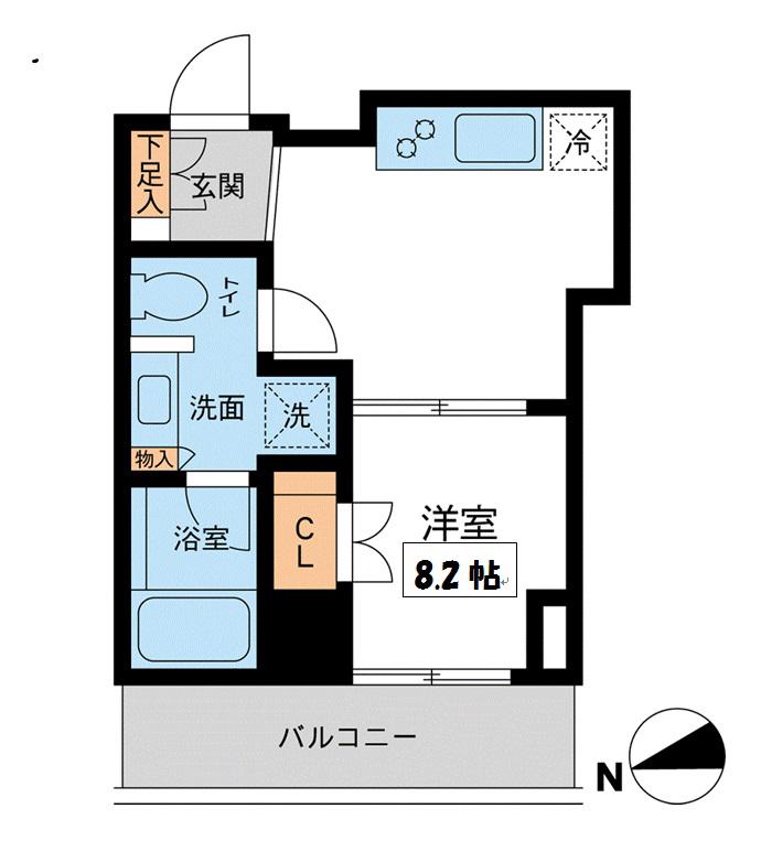 レジデンス雪谷大塚(1DK/3階)の間取り写真