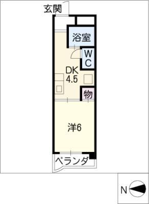ルビービル(1K/3階)の間取り写真