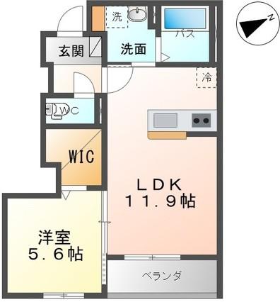 ストロベリー・フィールズ(1LDK/1階)の間取り写真