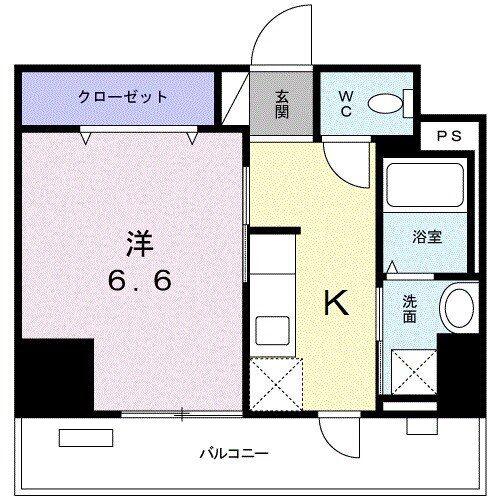 アビタ ヴァン(1K/8階)の間取り写真