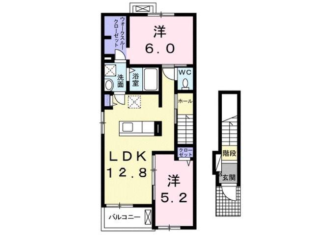 フルール(2LDK/2階)の間取り写真