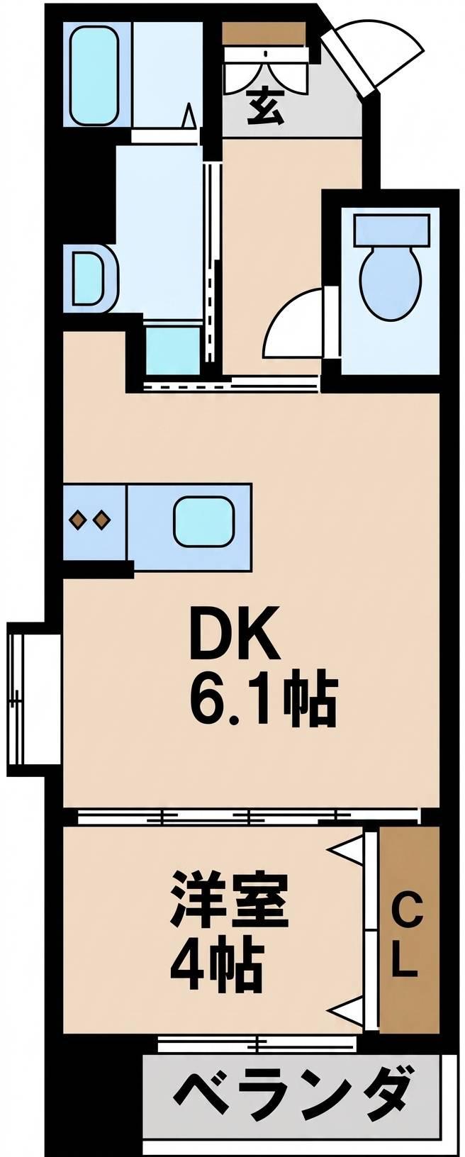 アルゴヴィラージュ中井(1DK/3階)の間取り写真