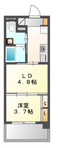 LEXELLA西吹田 レクセラ西吹田(1LDK/5階)の間取り写真