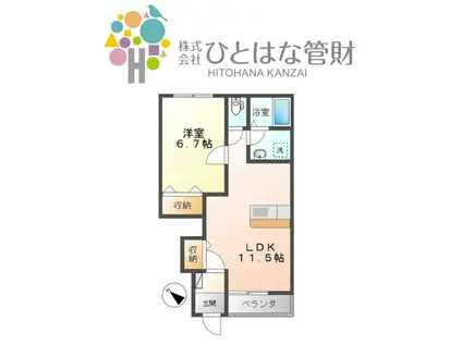 JR大船渡線 気仙沼駅 徒歩22分 2階建 築11年(1LDK/1階)の間取り写真