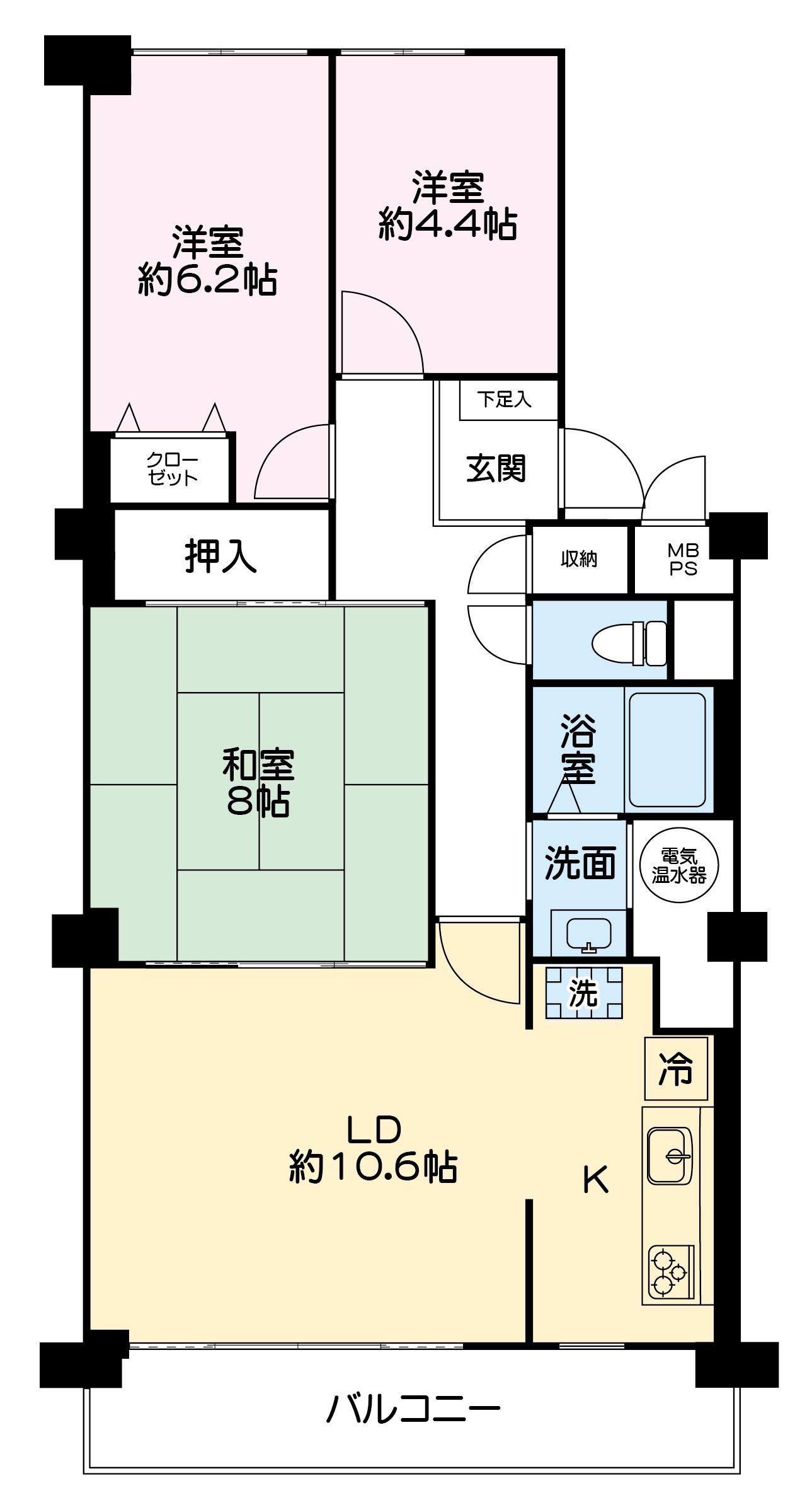 ネオコーポ戸塚(3LDK/6階)の間取り写真