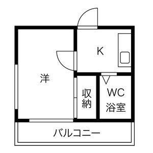 レオパレス植田第3(1K/2階)の間取り写真