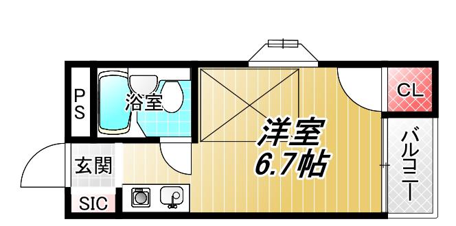 カーサM・K(1K/2階)の間取り写真