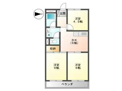 グランドスクエア94(3DK/2階)の間取り写真