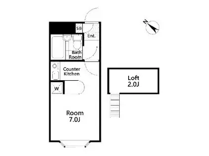 ベルピア 安浦第3(1K/2階)の間取り写真