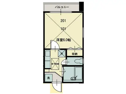 志幸25プラム(1K/2階)の間取り写真