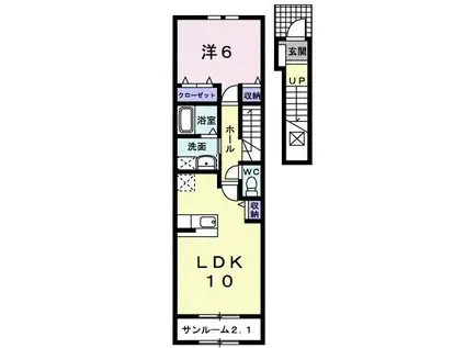ラ メゾン エトワール(1LDK/2階)の間取り写真