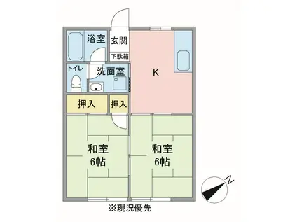 東ハイツ(2DK/2階)の間取り写真