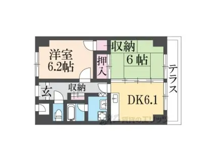 ビラデステ伊佐津(2DK/4階)の間取り写真