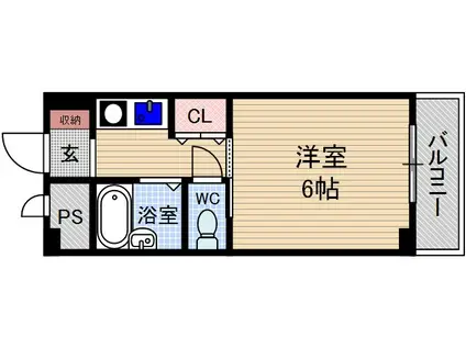 シロハイヌ(1K/2階)の間取り写真