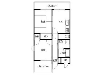 SHALOM HIRANO(2DK/3階)の間取り写真