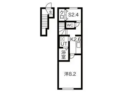 LE CIEL KANEGASAKI(1SK/2階)の間取り写真