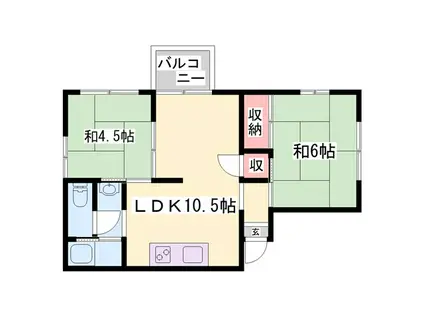 田中ハイツ(2LDK/1階)の間取り写真