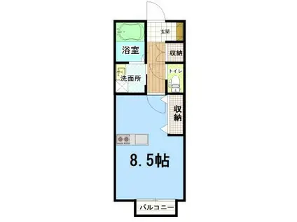 REPIC古賀島(ワンルーム/2階)の間取り写真