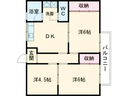 コーポ籾山(3DK/2階)の間取り写真