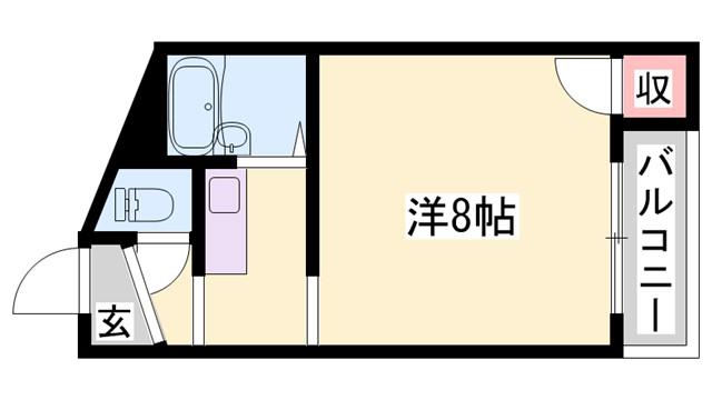 フォレストコート(1K/1階)の間取り写真