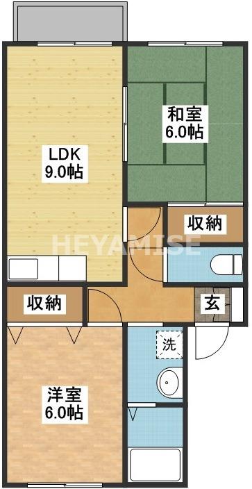 セジュール高尾(2DK/2階)の間取り写真