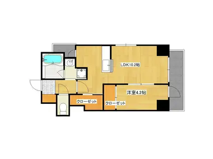 プランタン鴨池(1LDK/8階)の間取り写真