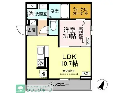 フラクタス相南1丁目(1LDK/2階)の間取り写真