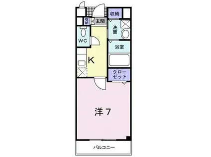 タカンド(1K/2階)の間取り写真