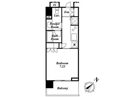 KDXレジデンス白金II(1K/11階)の間取り写真