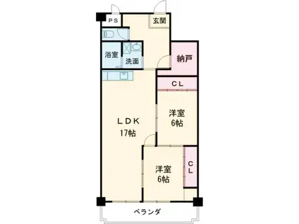 フィオーレ草間(2LDK/2階)の間取り写真